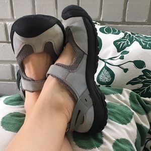 Keen size 37 Mary Janes. Soft blue-gray.